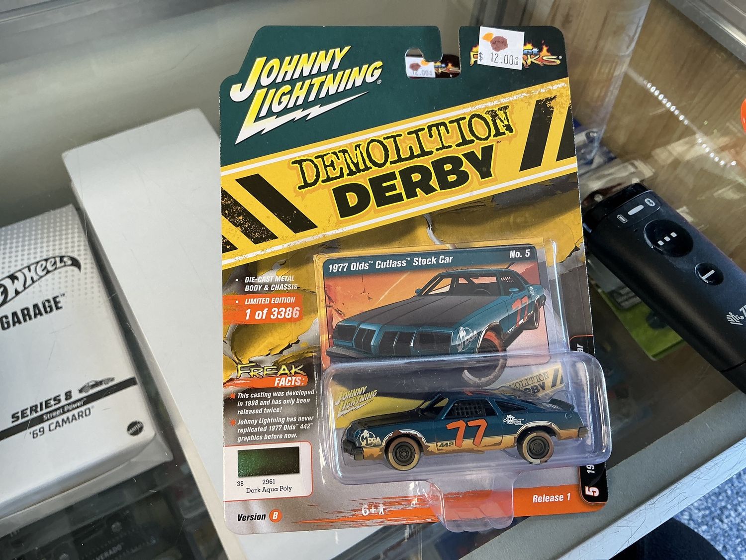 1977 old cutlass stock car dark aqua