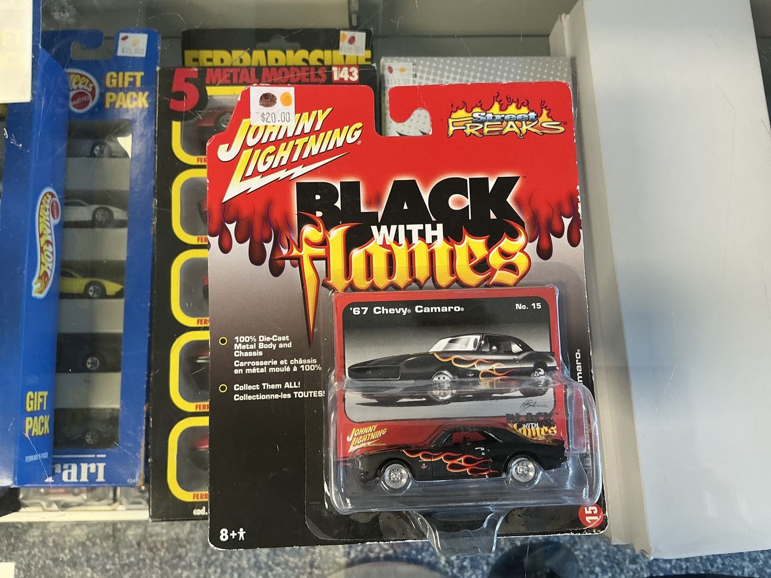 1967 Chevy Camaro black with red flames