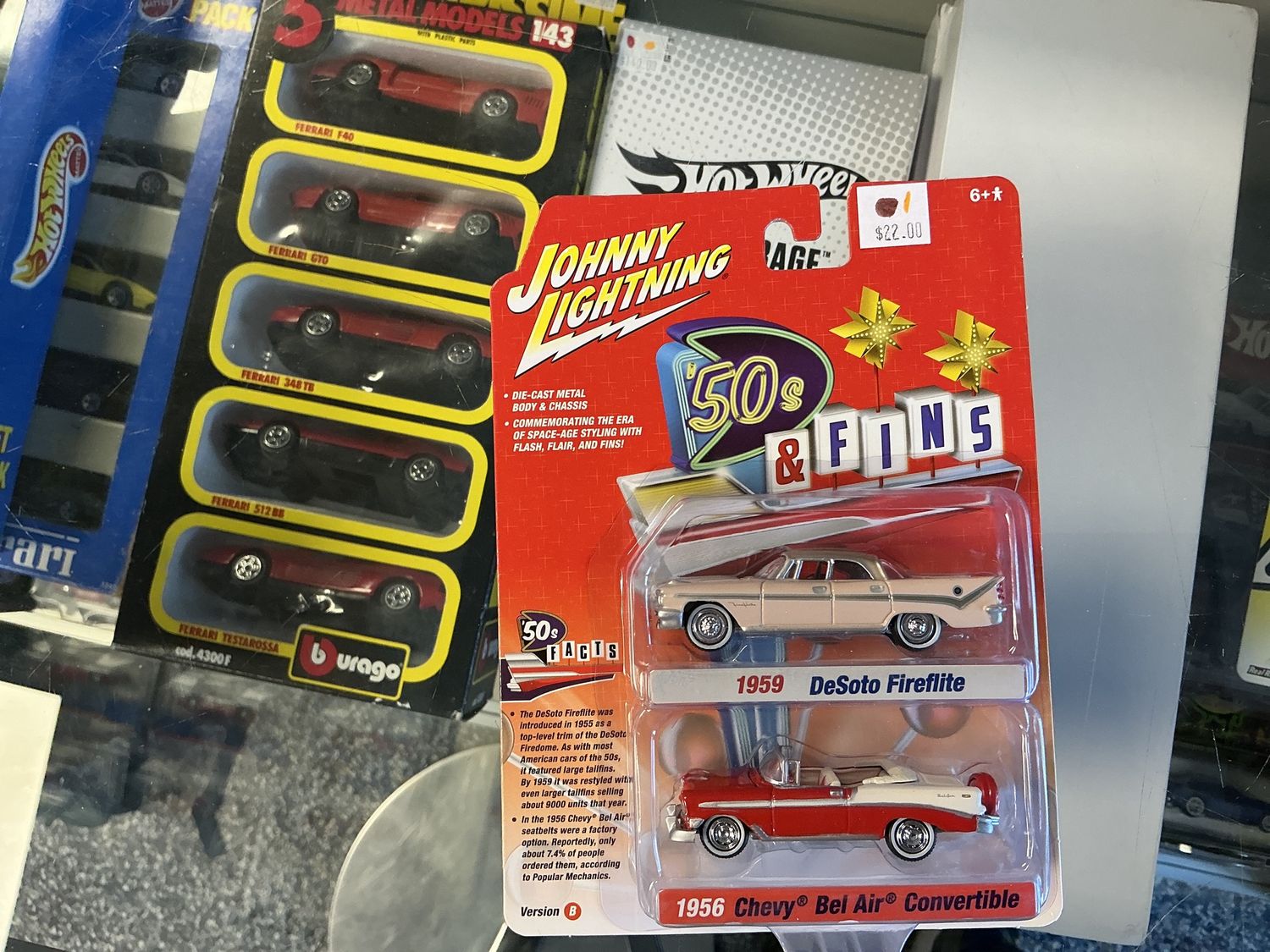 50s and fins 1959 De Soto fireflite 1956 Chevy Bel-Air convertible