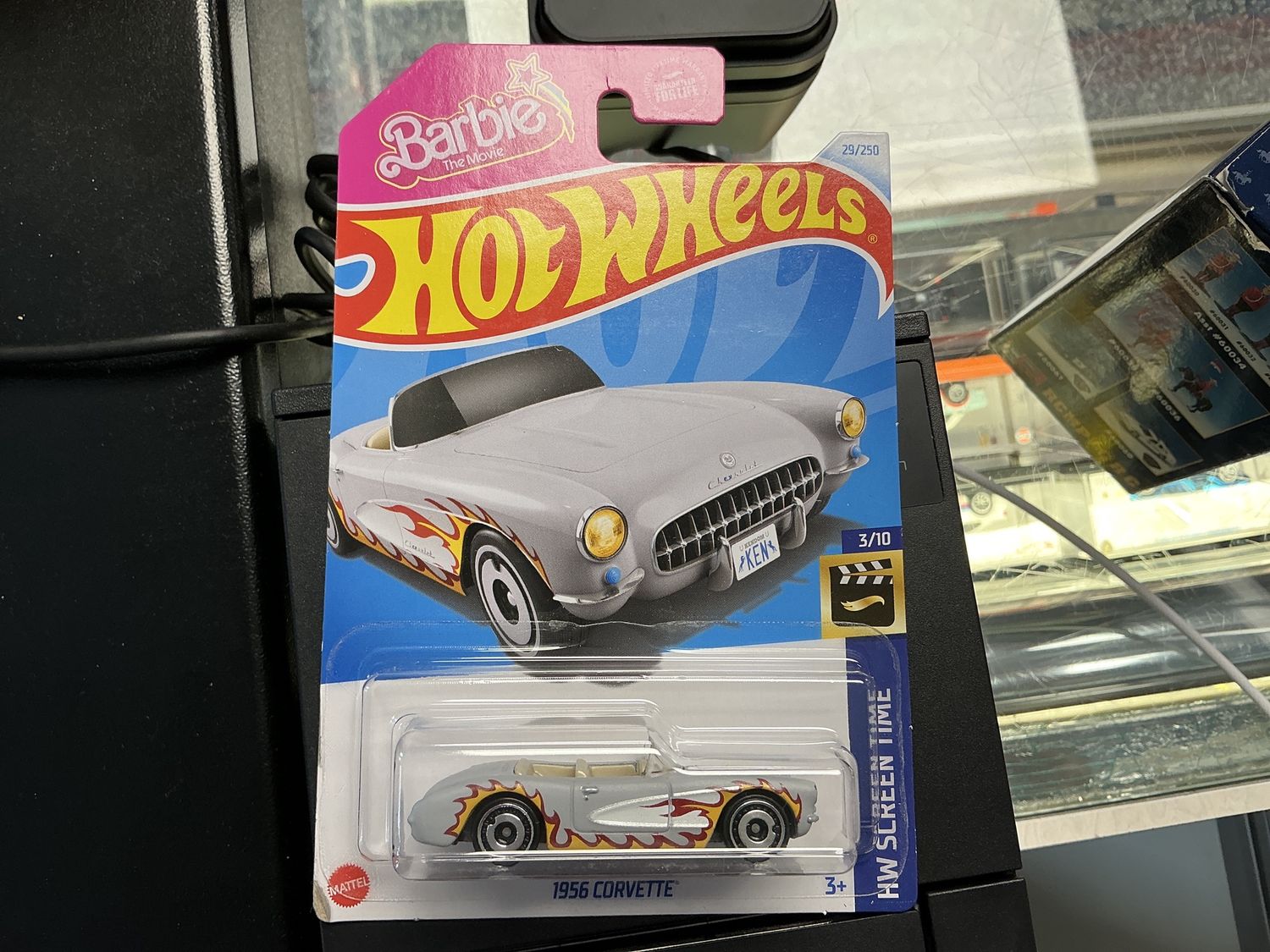 Barbie movie 1956 corvette with flames