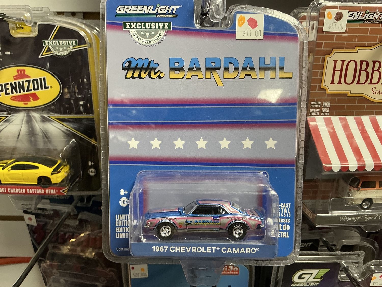 1967 Chevy Camaro, pink and blue