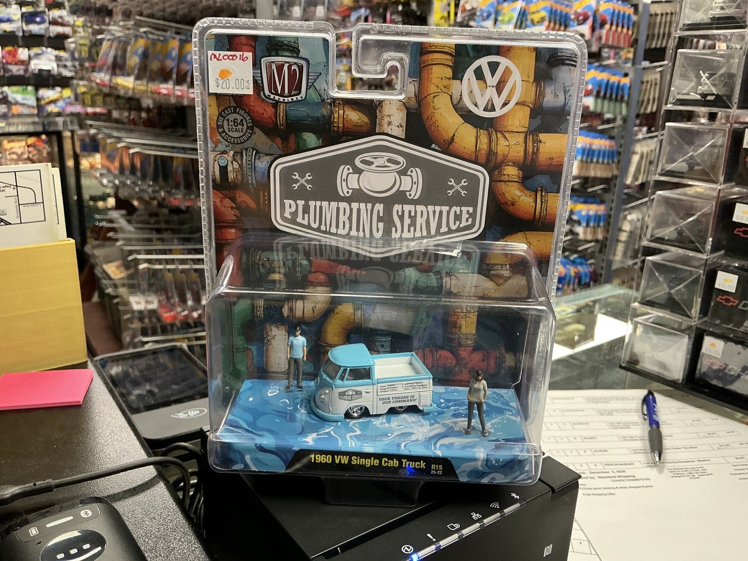 1960 VW single cab truck with figures