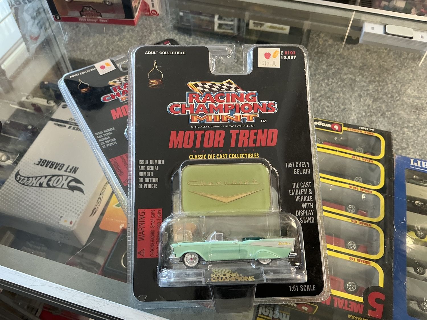 Racing champions, mint motor trends, 1957 Chevy Bel-Air mint green