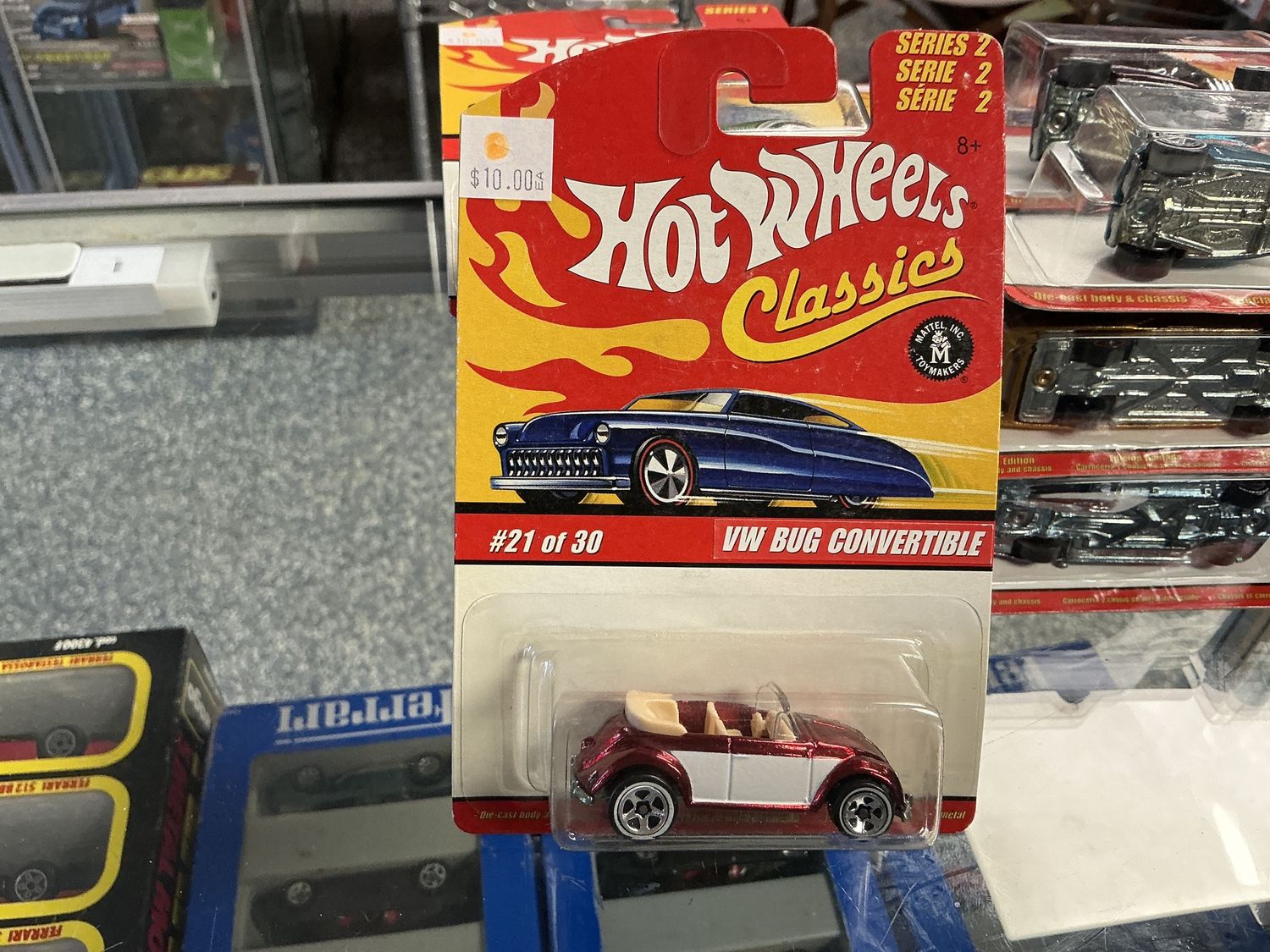 Hot wheels, classic VW bug convertible, red