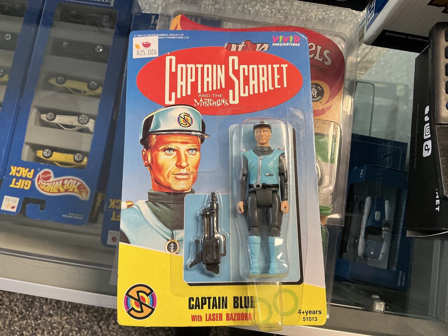 Captain Scarlet Captain blue with laser bazooka figurine