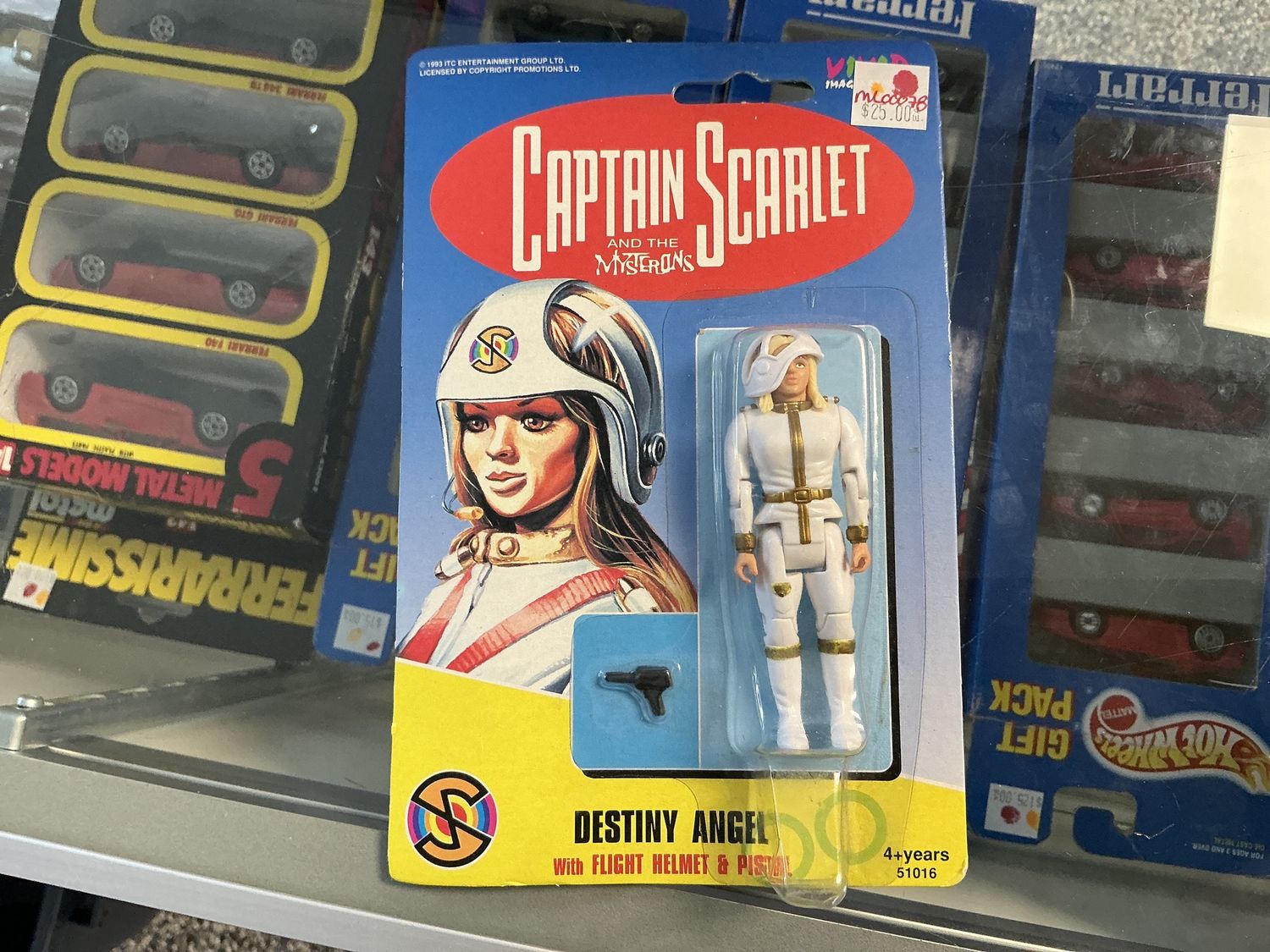 Captain Scarlet destiny Angel, with flight helmet and pistol,  figurine