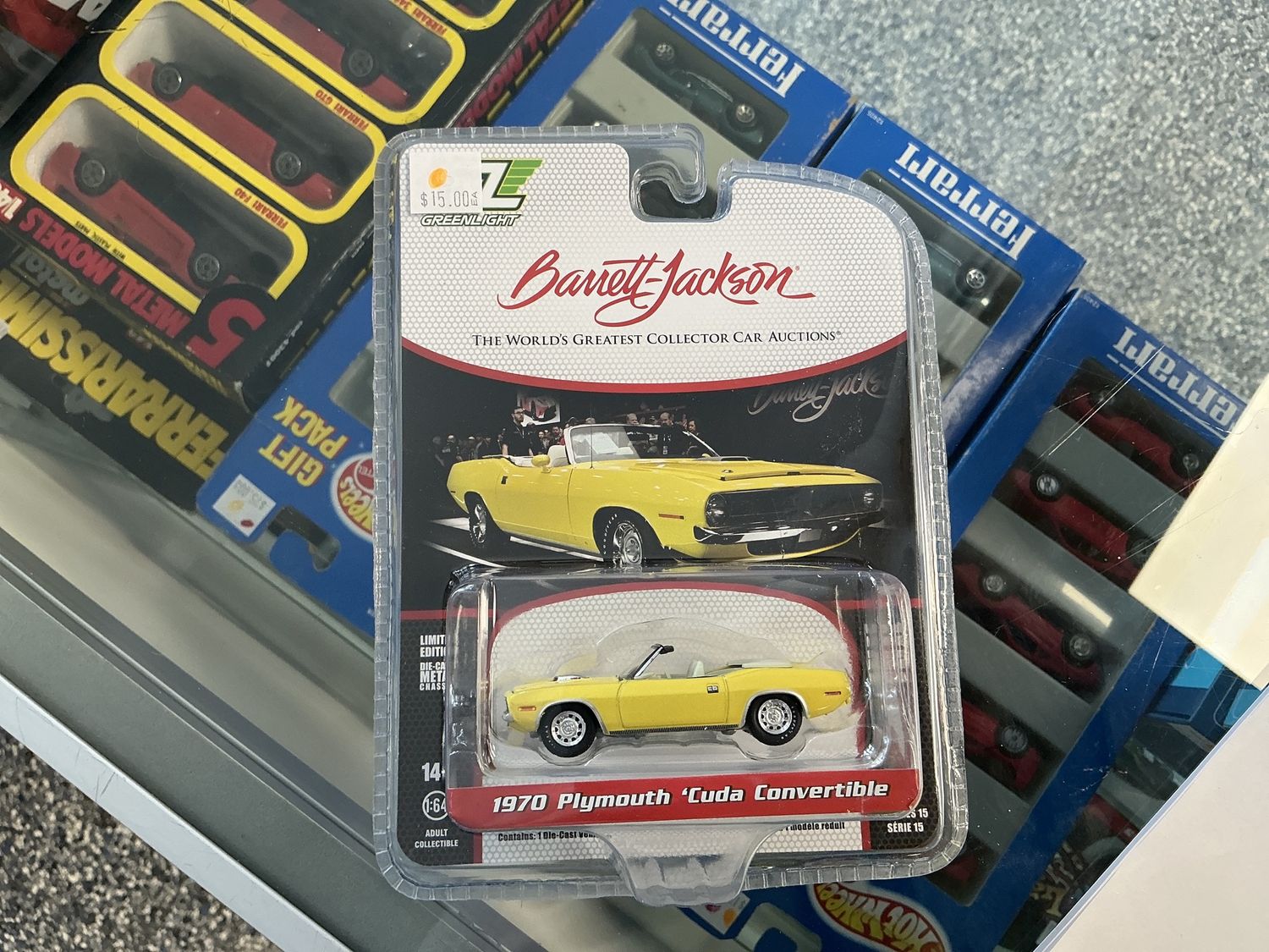 Barrett Jackson 1970 Plymouth Cuda convertible, yellow