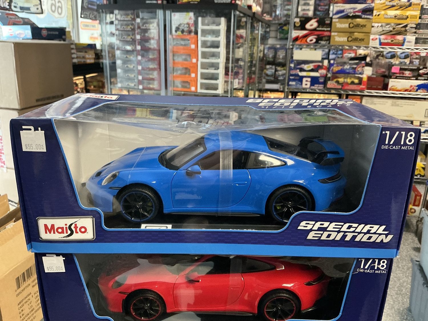 Four 911 GT three blue