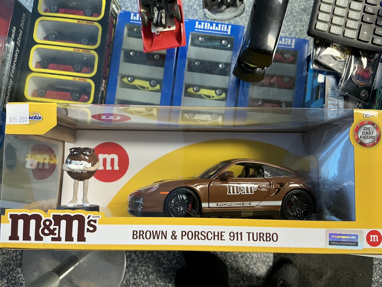 Brown M&amp;M with Porsche 911 turbo