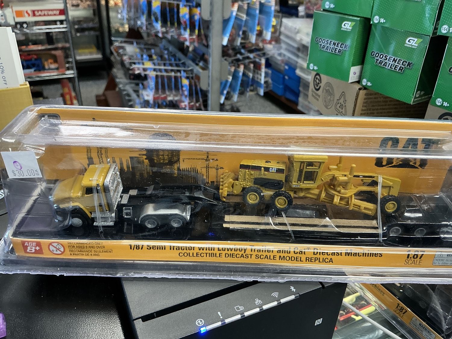 1/87 yellow semi tractor with trailer