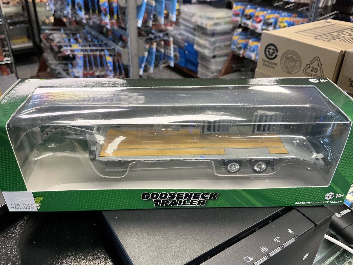 Gray gooseneck trailer