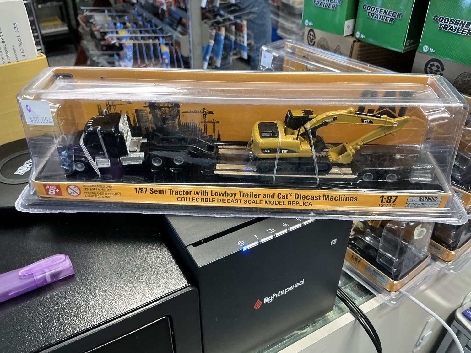 1/87 semi tractor black with trailer