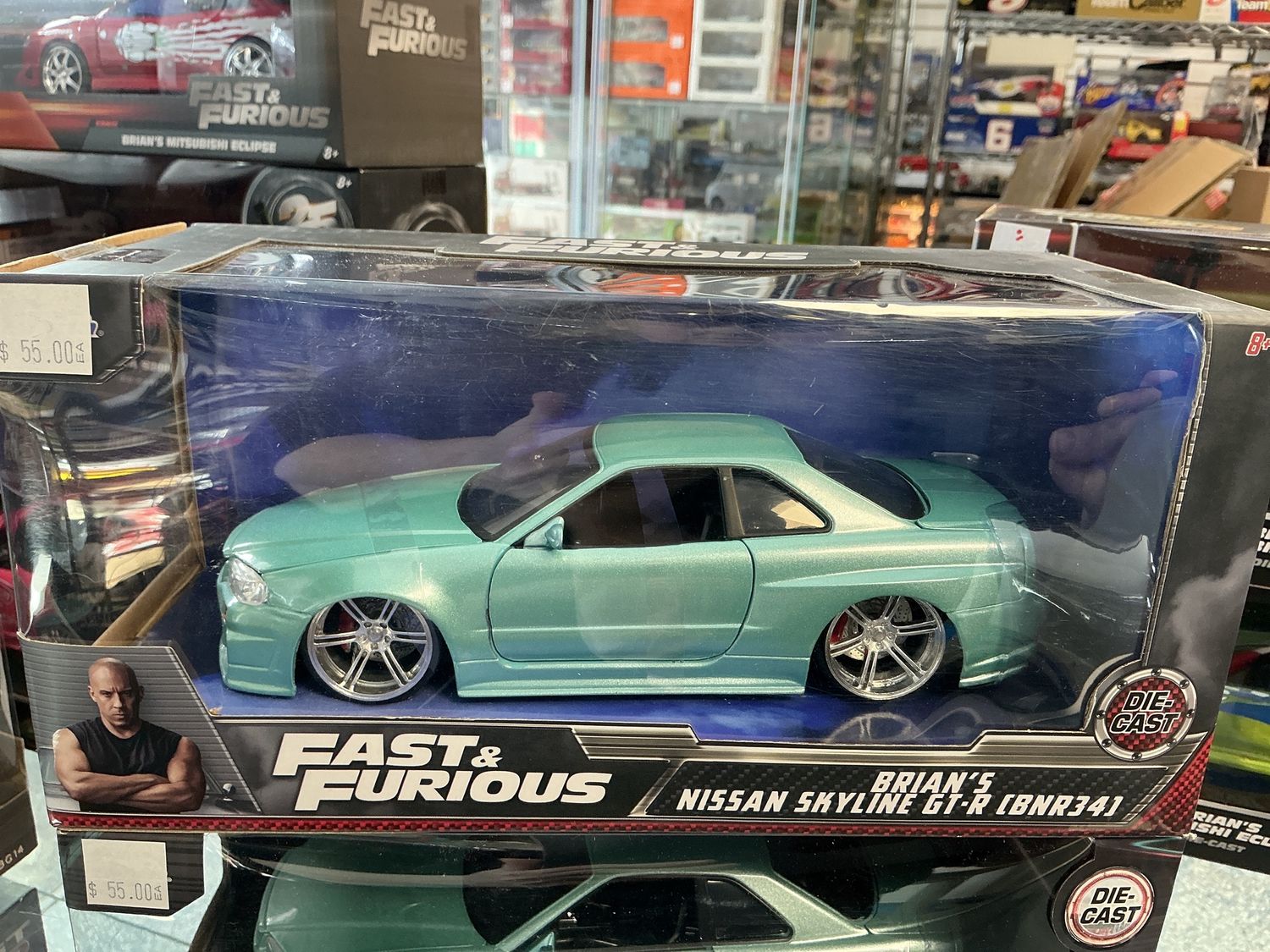 Brian’s Nissan skyline DTR fast and the furious teal blue