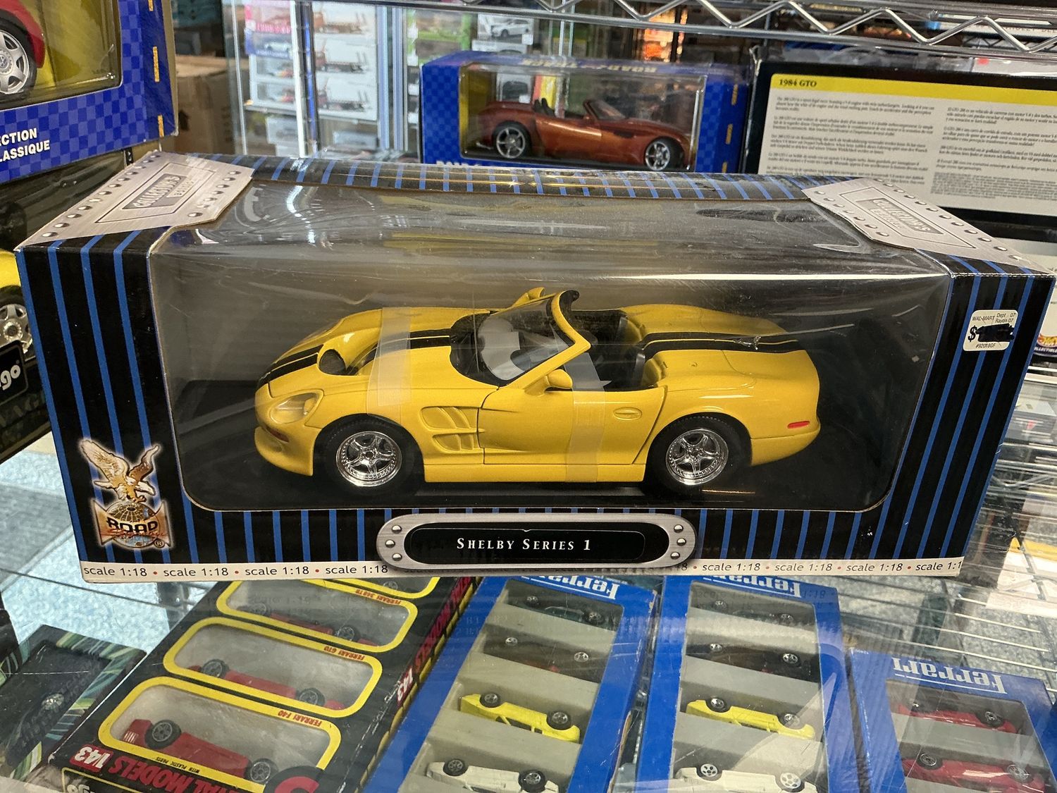 Shelby series one yellow with black strip