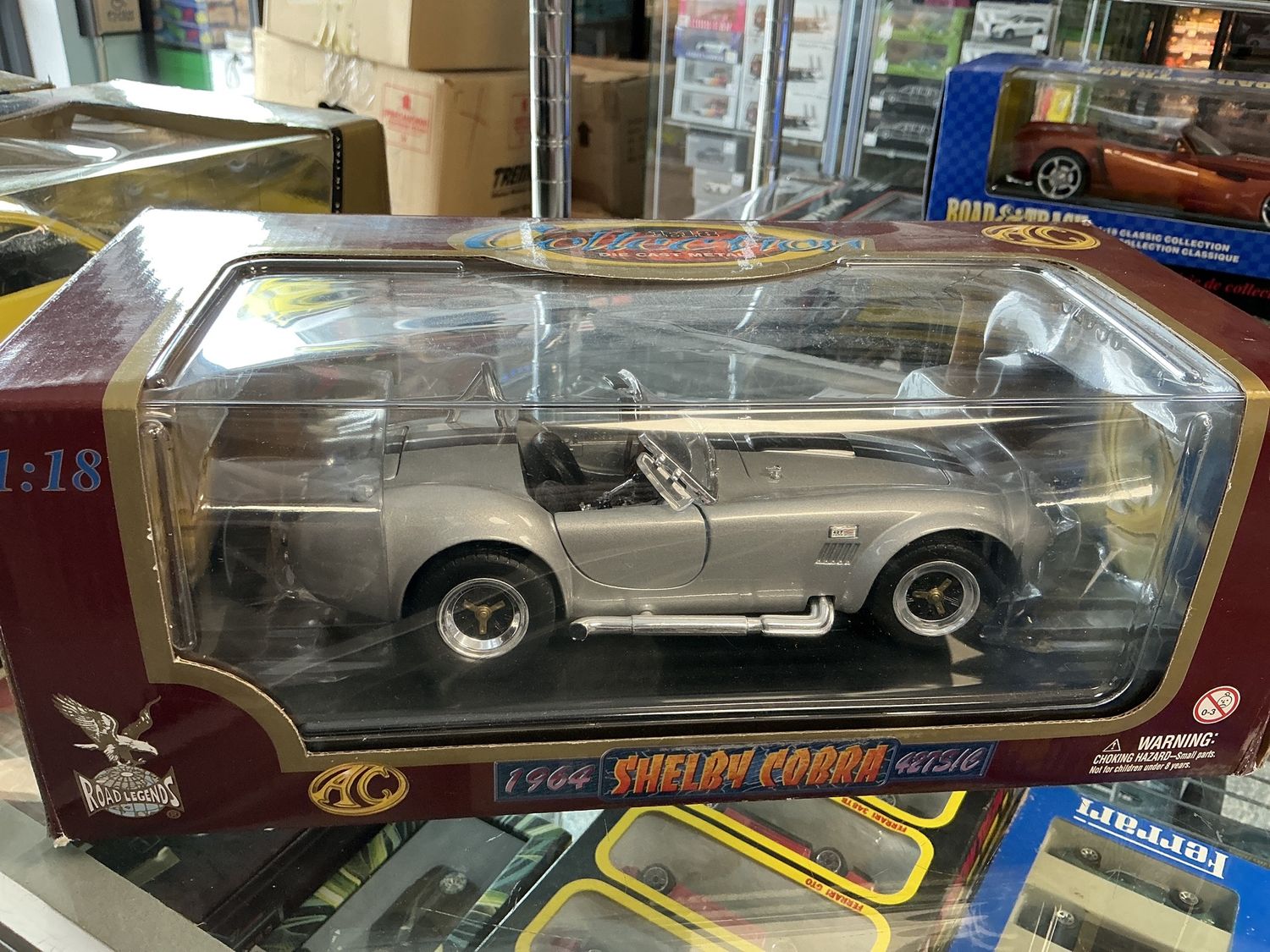 1964 Shelby cobra 427SC silver with black stripes