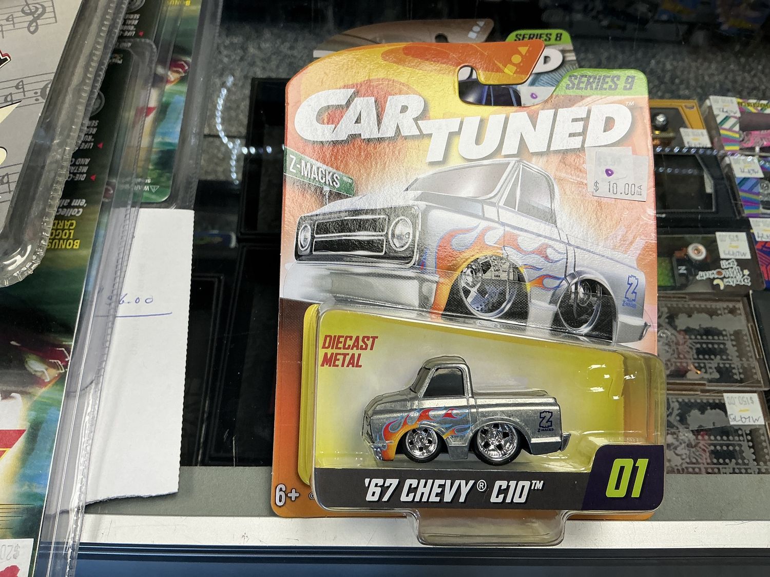 1967 Chevy C 10 silver with flames