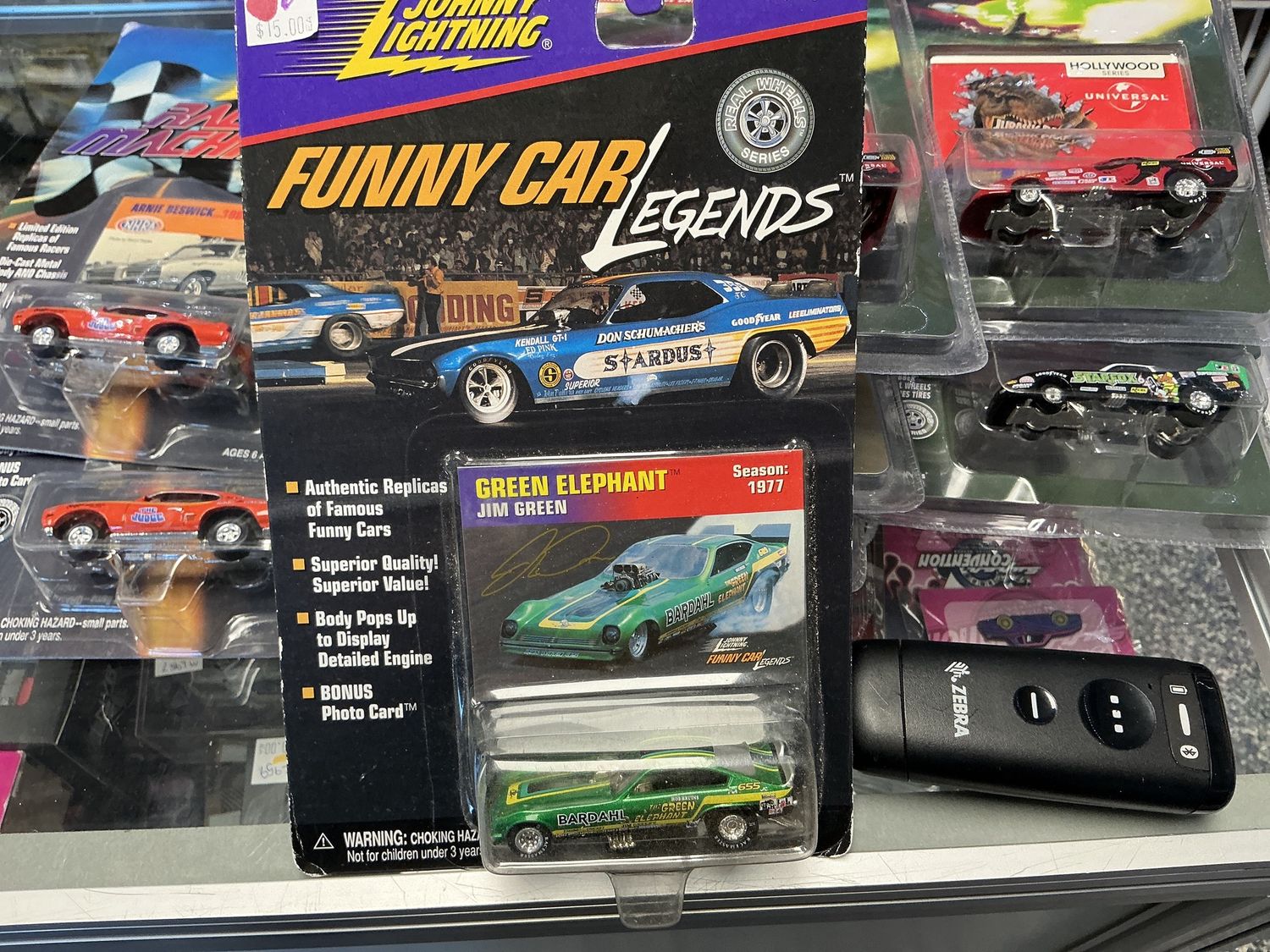 Funny car, legends, green elephant, Jim Green