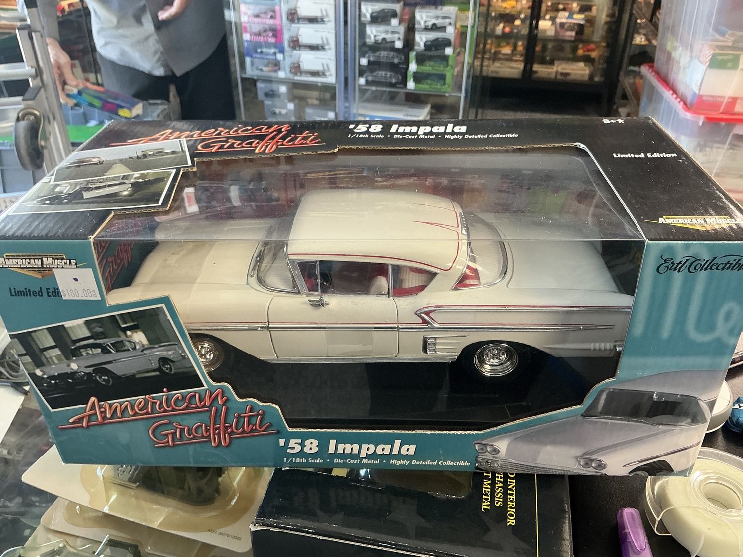 American graffiti 1958 Impala white with red pinstriping