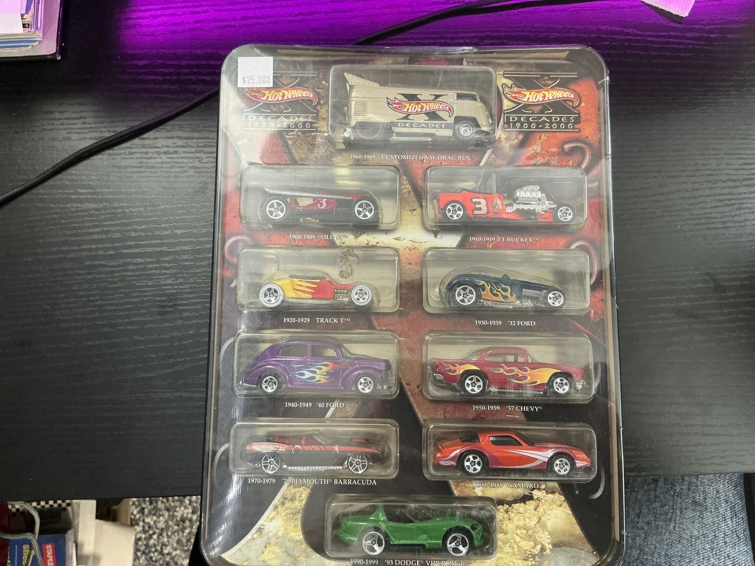 Hot wheels decades 1900 to 2010 car set