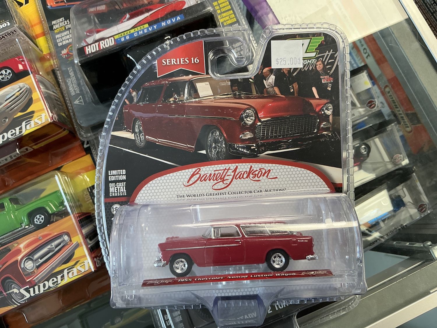 Barrett Jackson 1955 Chevy nomad custom waggon red