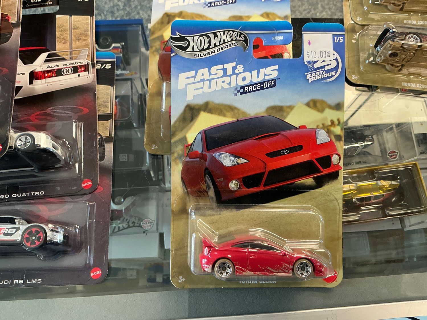 Fast and the furious race off Toyota Celica red