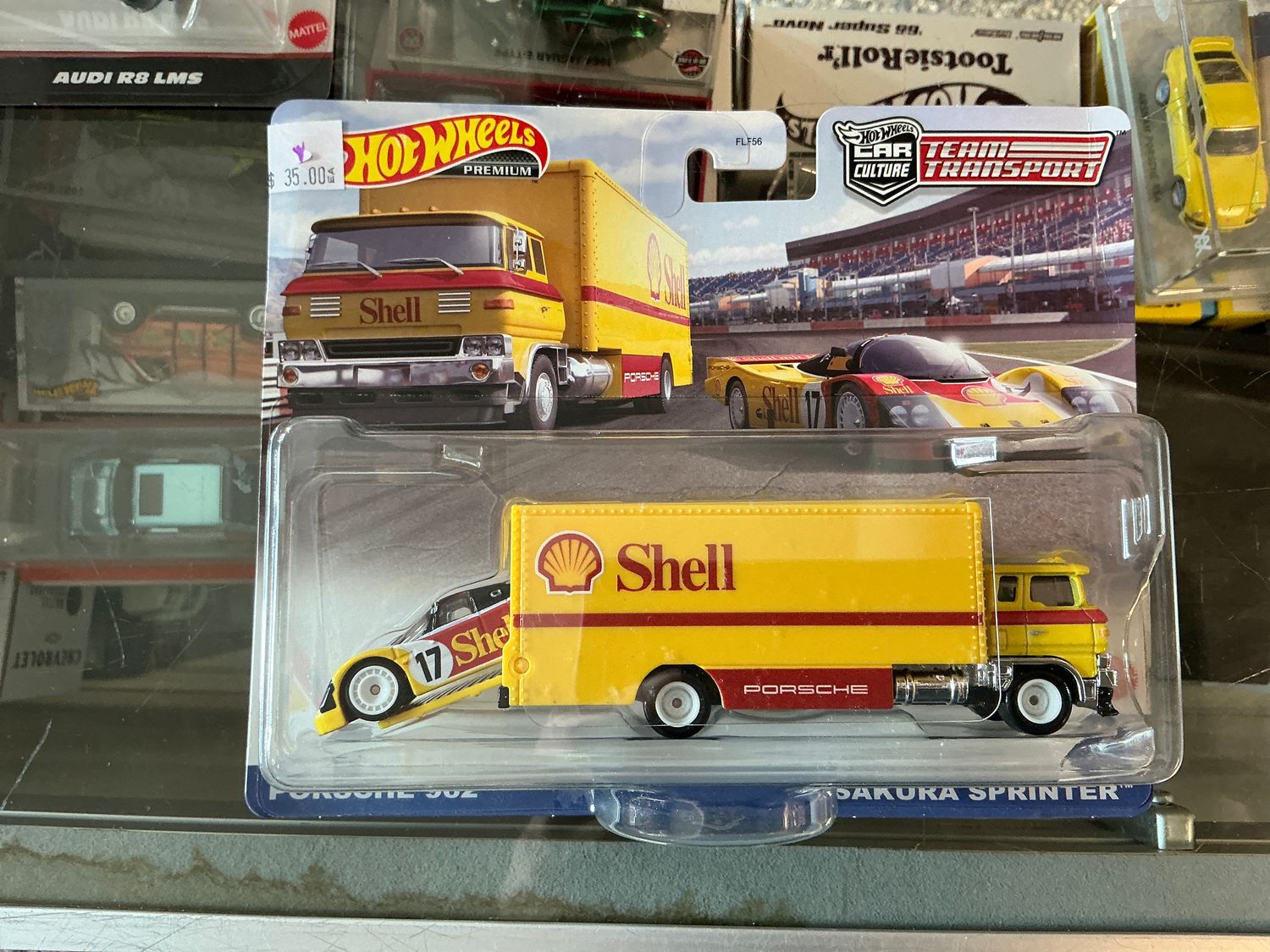 Team transport number 45 Shell Porsche 962 with sprinter