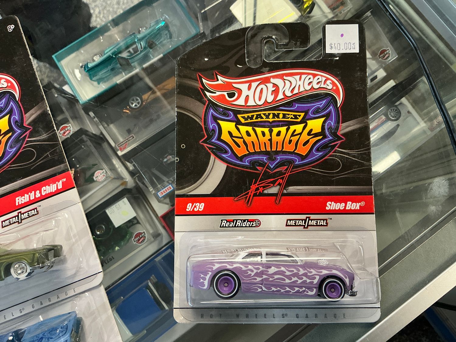 Wayne’s Garage shoebox, purple