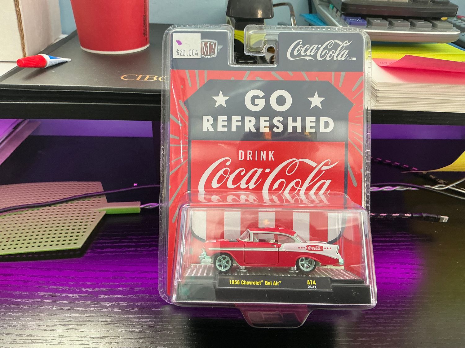 1956 Chevy Bel-Air, red and white Coca-Cola