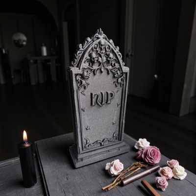 Halloween Grabstein Deko 3D Druck – Spooky Tombstone Figur – Gruselige Deko für Halloween Party, Kürbis, Schädel, Friedhof Halloween Grabstein Deko 3D Druck – Spooky Tombstone Figur – Gruselige Deko für Halloween Party, Kürbis, Schädel, Friedhof