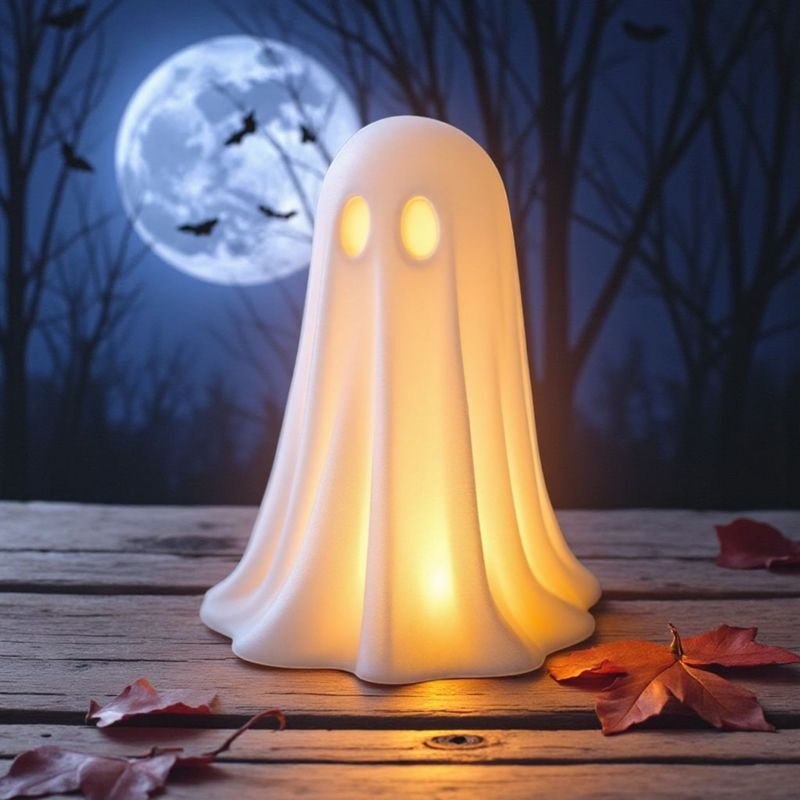 Niedlicher Mini-Geist als Halloween-Dekoration – Kompatibel mit LED-Teelichtern