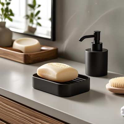 Minimalistischer Seifenschoner mit Wasserkanälen | Einzigartige 3D-gedruckte Seifendose | Eleganter Badezimmer-Akzent Minimalistischer Seifenschoner mit Wasserkanälen | Einzigartige 3D-gedruckte Seifendose | Eleganter Badezimmer-Akzent