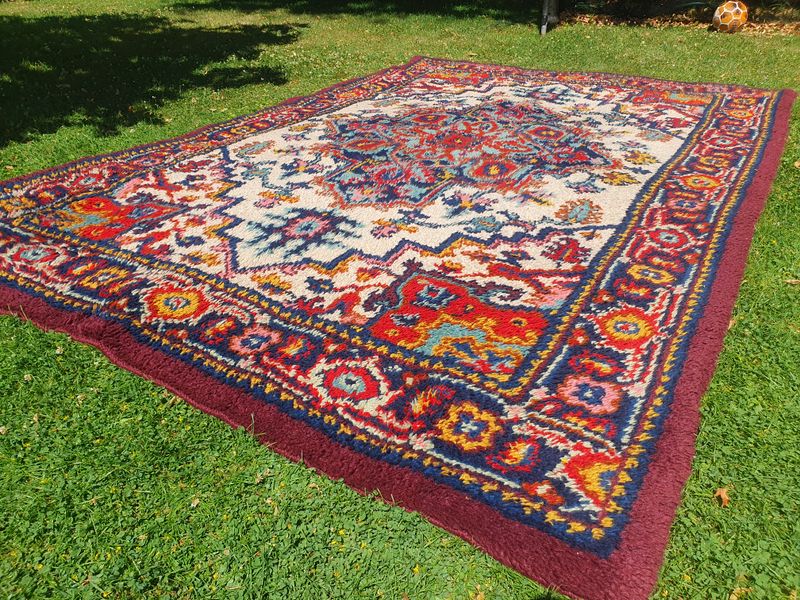 Handgeknoopt Oosters Smyrna tapijt.