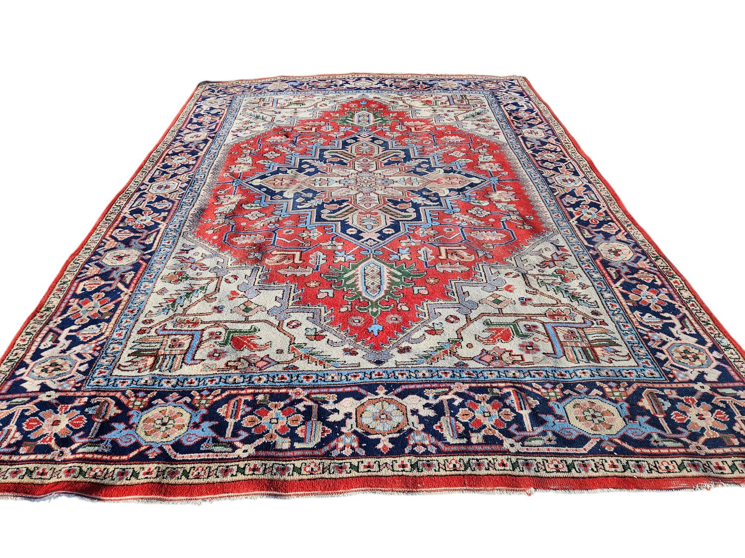 Prachtig handgeknoopt groot geleefd Perzisch tapijt