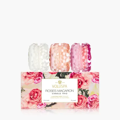 Roses Macaron Candle Trio