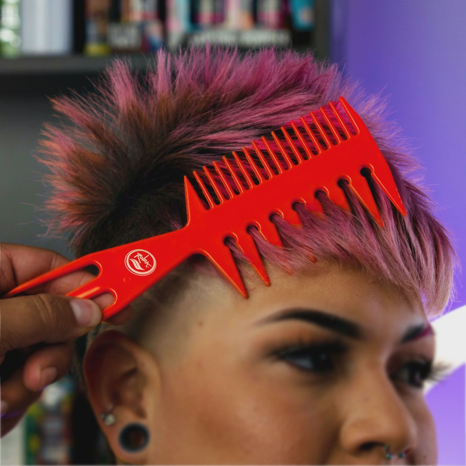 Rolda Multi-Style Barber Fish Comb Red