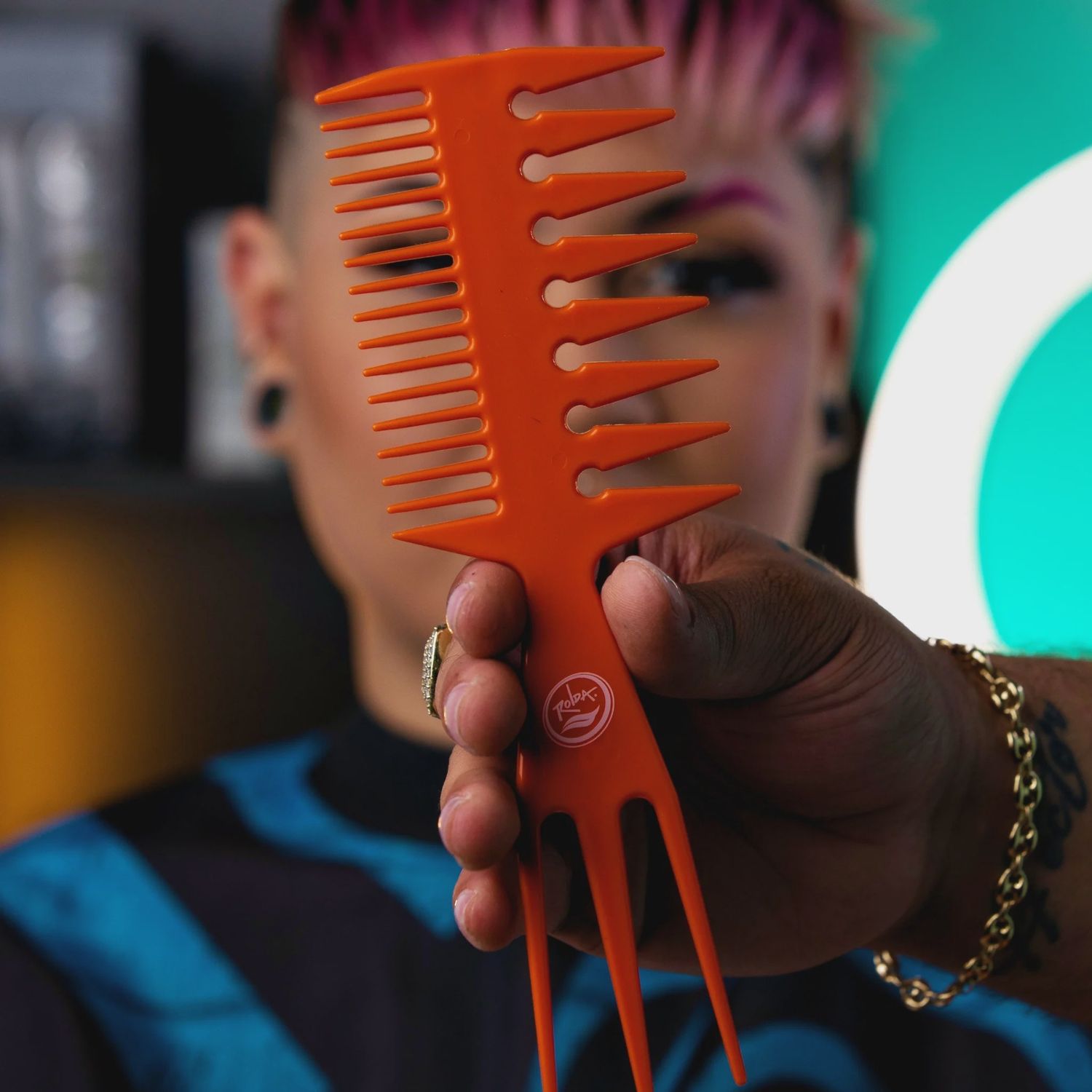 Rolda Multi-Style Barber Fish Comb Orange