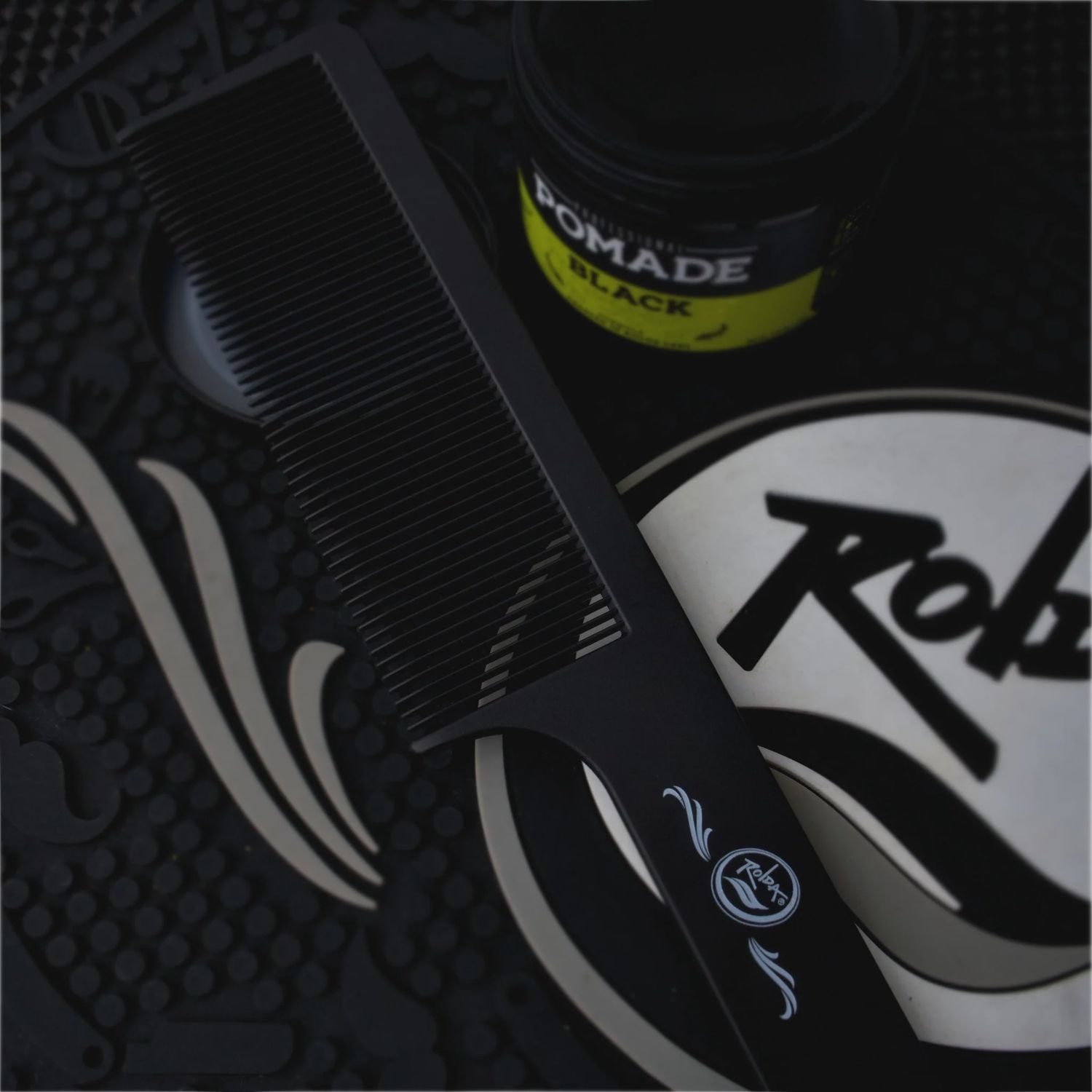 Rolda Flat Top Hair Styl Comb 9" - Black