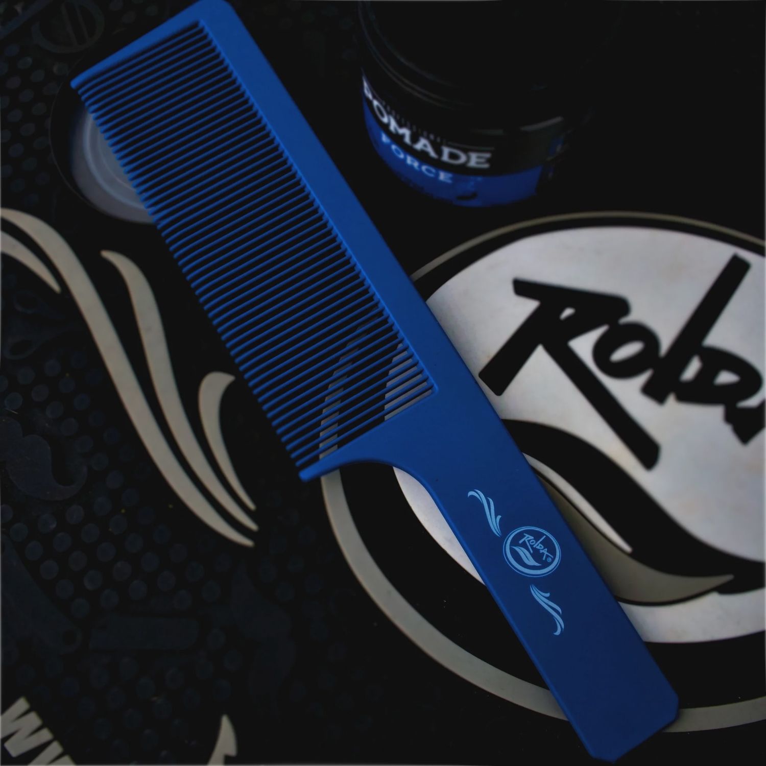Rolda Flat Top Hair Styl Comb 9" - Blue