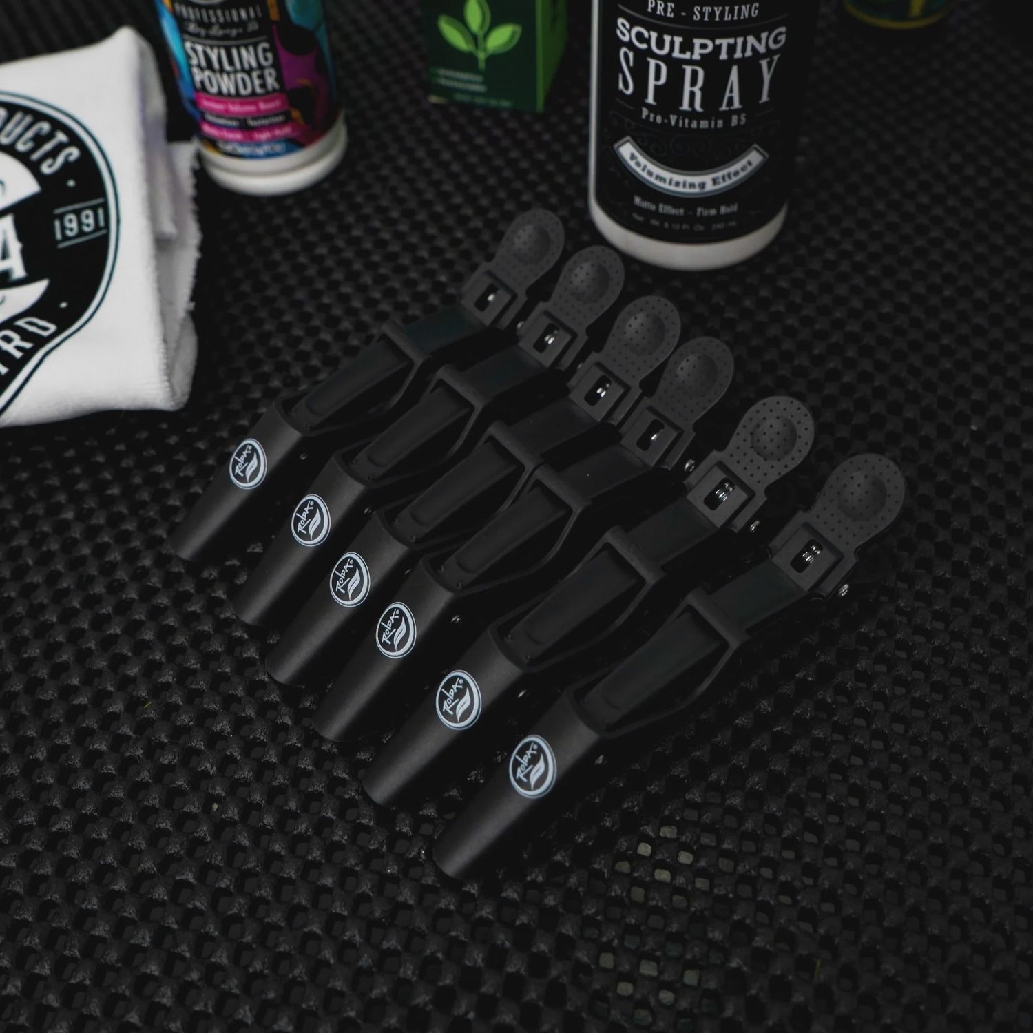 Rolda Carbon Fb Alligator Hair Clip Black Set 6pc