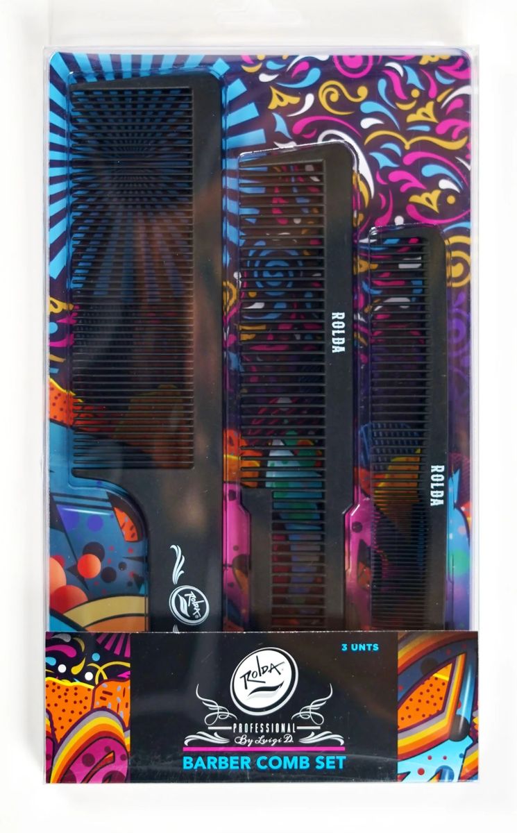 Rolda Barber Comb Set - Black