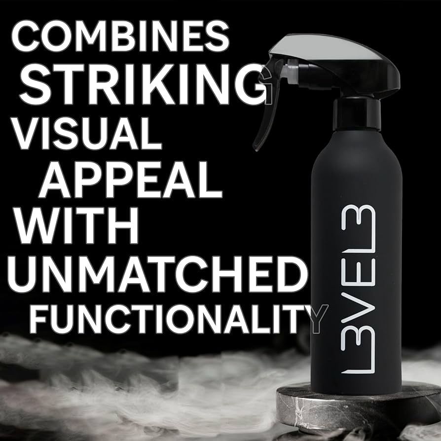 Level3 Rubber Water Spray Bottle Black