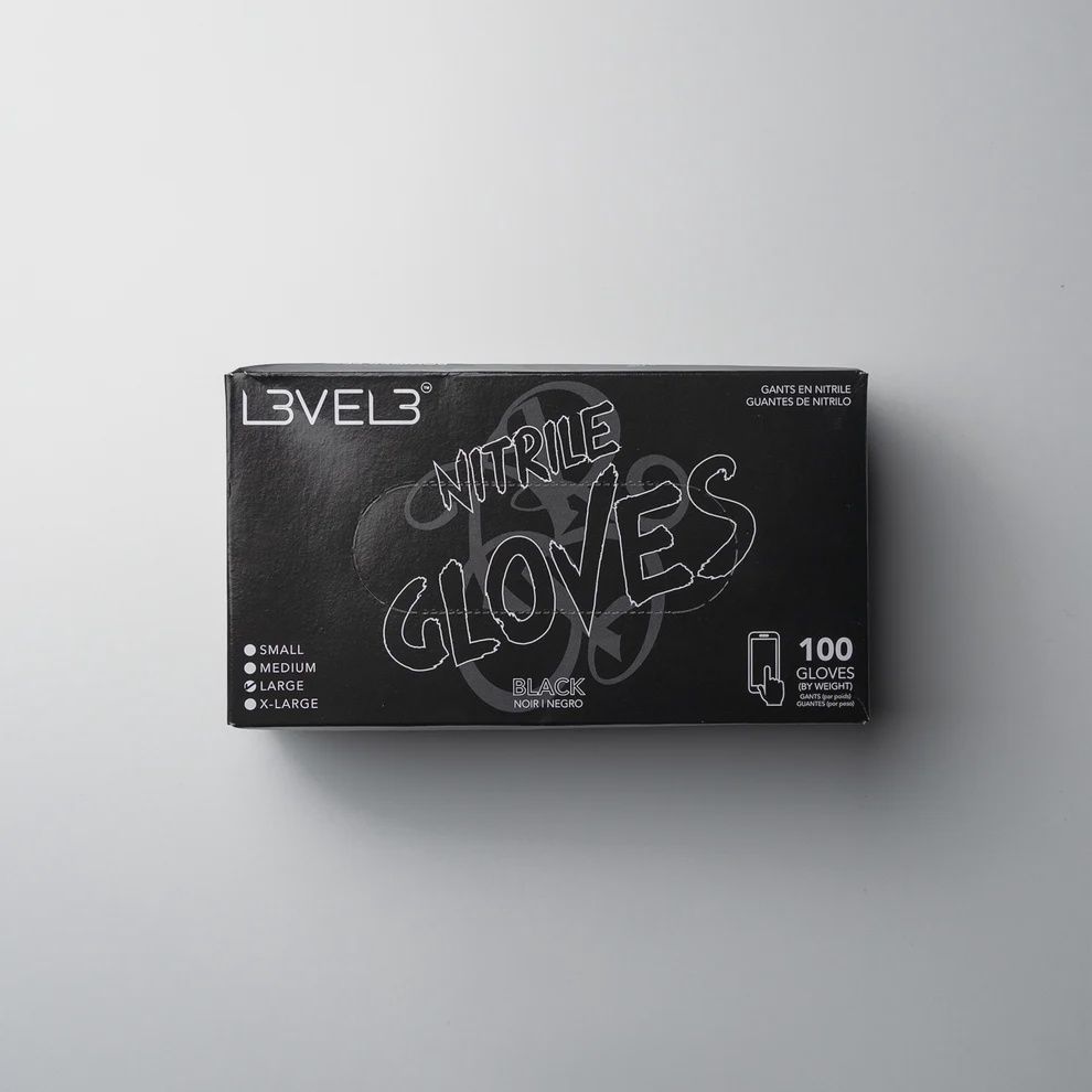 Level3 Nitrile Gloves Black Medium 100ct