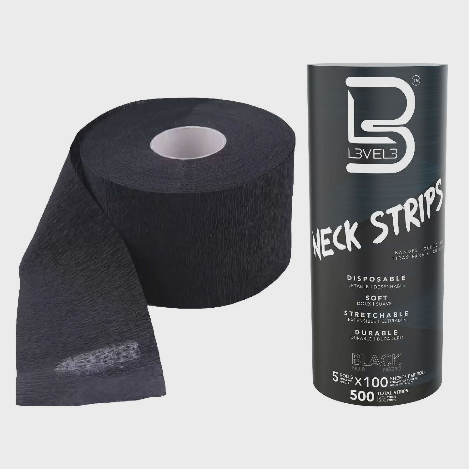 Level3 5 Rolls Neck Paper Black 100pc