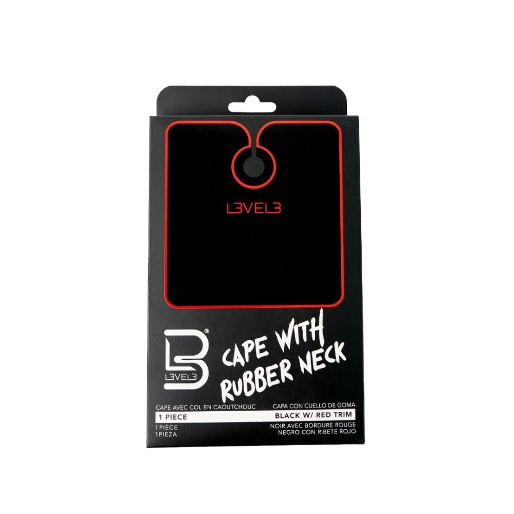 Level3 Prof Cut Cape Rub Black w/ Red Trim