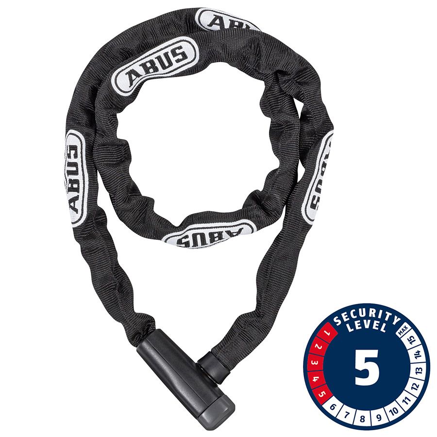 Abus, Steel-O-Chain 5805K Chain with key lock, 5mm x 110cm (5mm x 3.6&#39;), Black