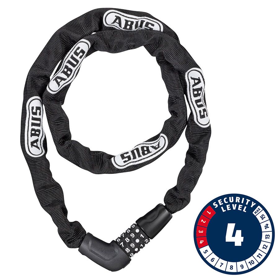 Abus, Steel-O-Chain 5805C Chain with combination lock, 5mm x 110cm (5mm x 3.6&#39;), Black