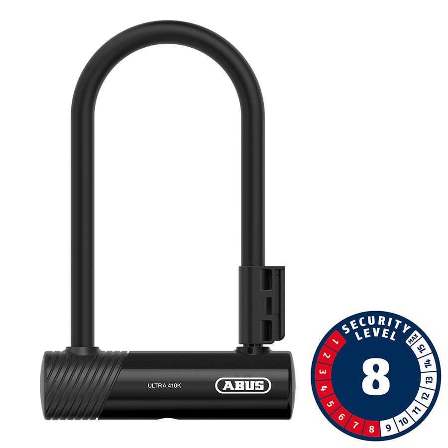 Abus, Ultra 410K Mini, U-Lock, Key, 12mm, 150x180mm, 5.9&#39;&#39;x7&#39;&#39;, SH34, Black