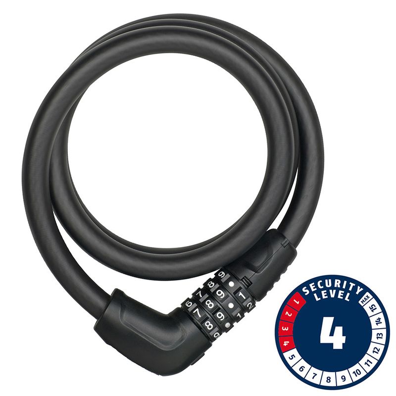 Abus, 6412C, Cable lock, Combination, 12mm, 85cm, Black