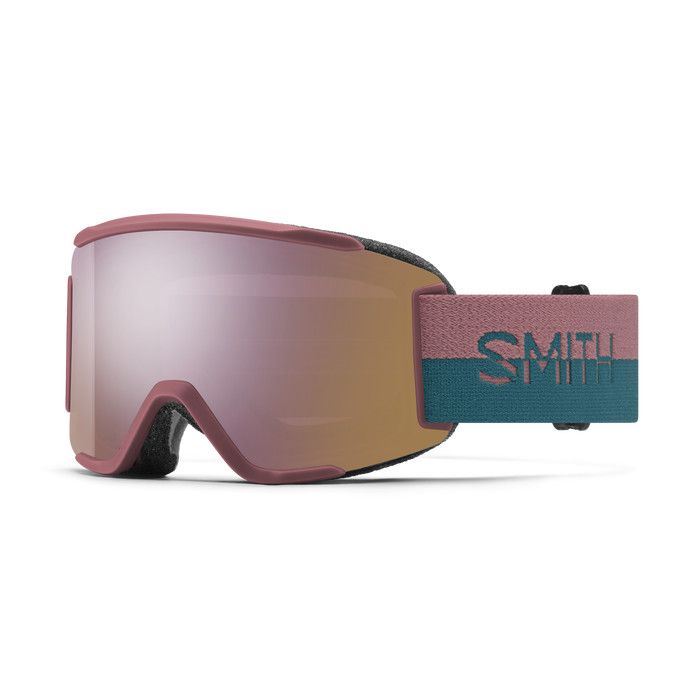Smith Squad S Ski Goggles, Frame Colour: Chalk Rose Split, Lens Colour: ChromaPop™ Everyday Rose Gold Mirror