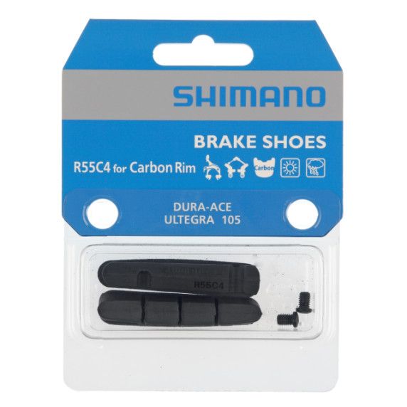 Shimano R55C4 Cartridge-type brake shoes and fixing bolts for carbon rim (pair)